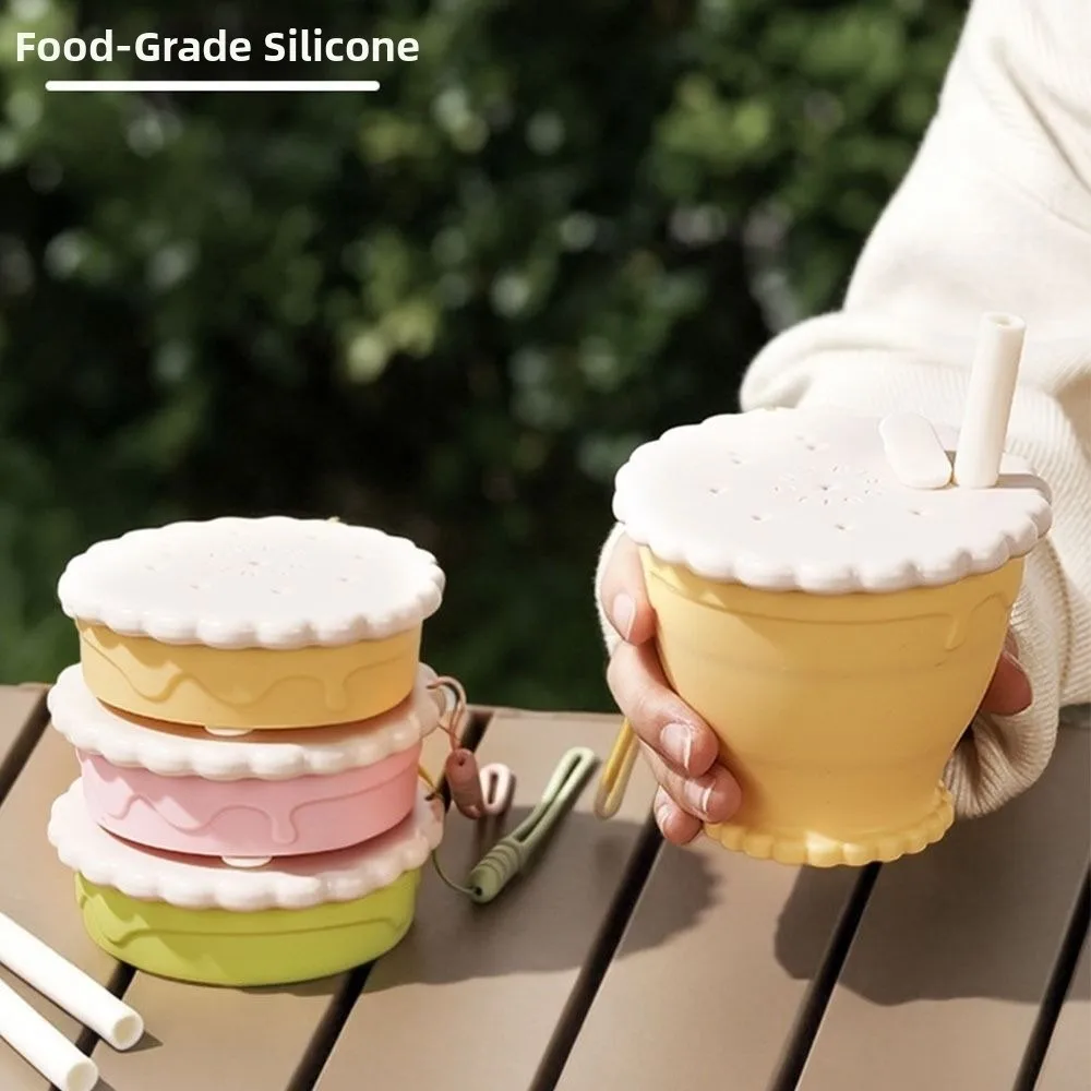 

New 255ml Plastic Cup Silicone Foldable Coffee Cups Scalable Travel Cup for Kitchen&Dining Sports&Outdoors