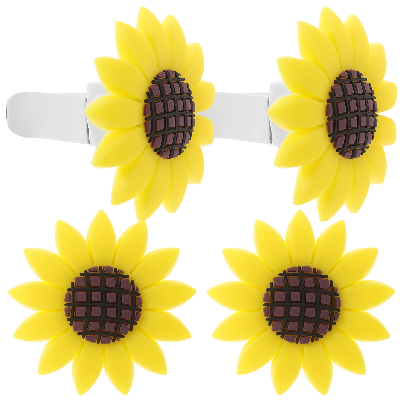 

4pcs Air Freshener Clips Rubber Scent Card Holder Car Vent Trim Odor Sunflower Aromatherapy Diffuser Car Decor