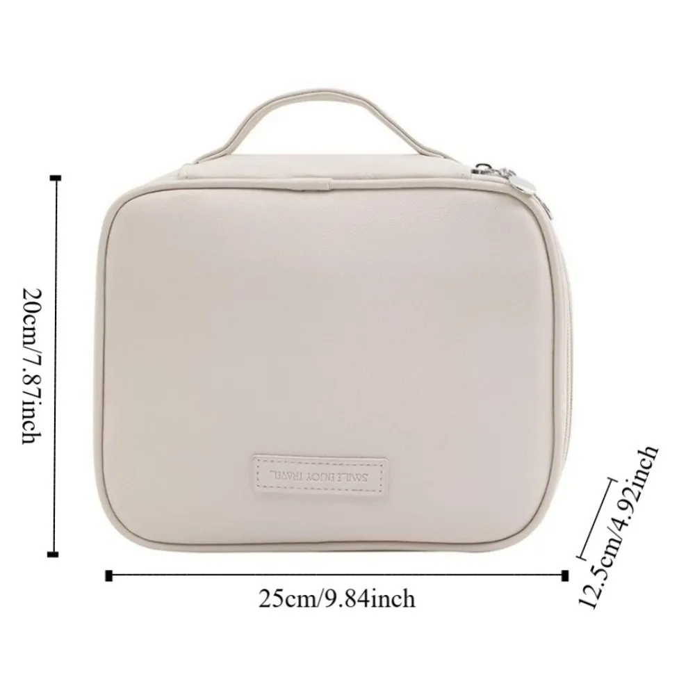 Cosmetische handtas met meerdere zakken, ritssluiting, dubbellaags draagbaar make-uptasje, gemakkelijke toegang, comfortabel handvat