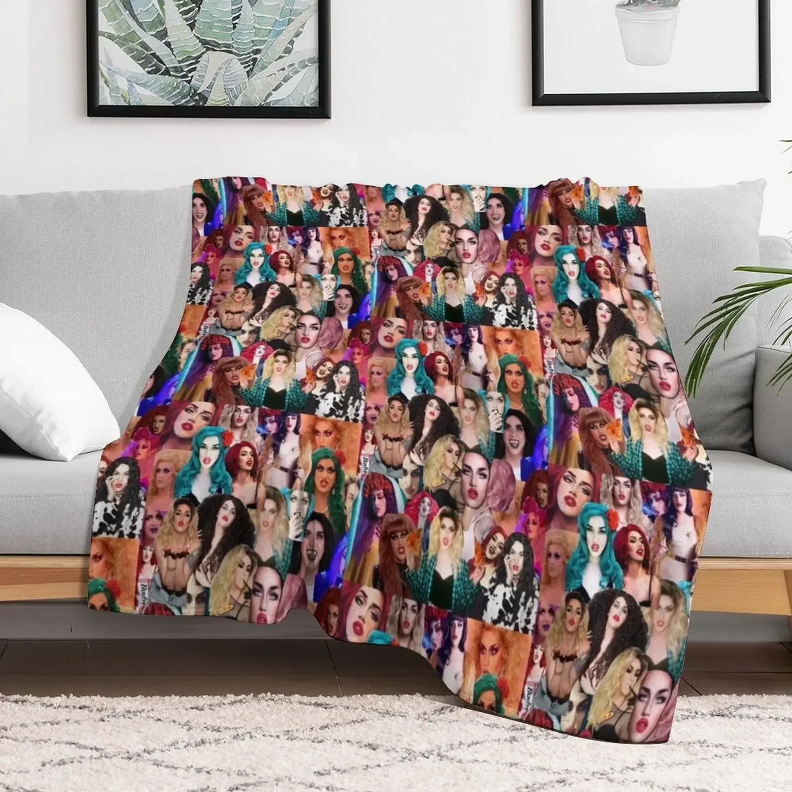 Adore Delano Collage Throw Blanket Warm funny gift Custom Bed covers Blankets