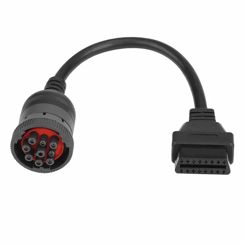 9 Pin To 16 Pin Truck Line Cable J1939 9 Pin To OBDII/OBD2 Male to Female Diagnosctic Tool Connector for DEUTSCH/Cummins/Deutsch