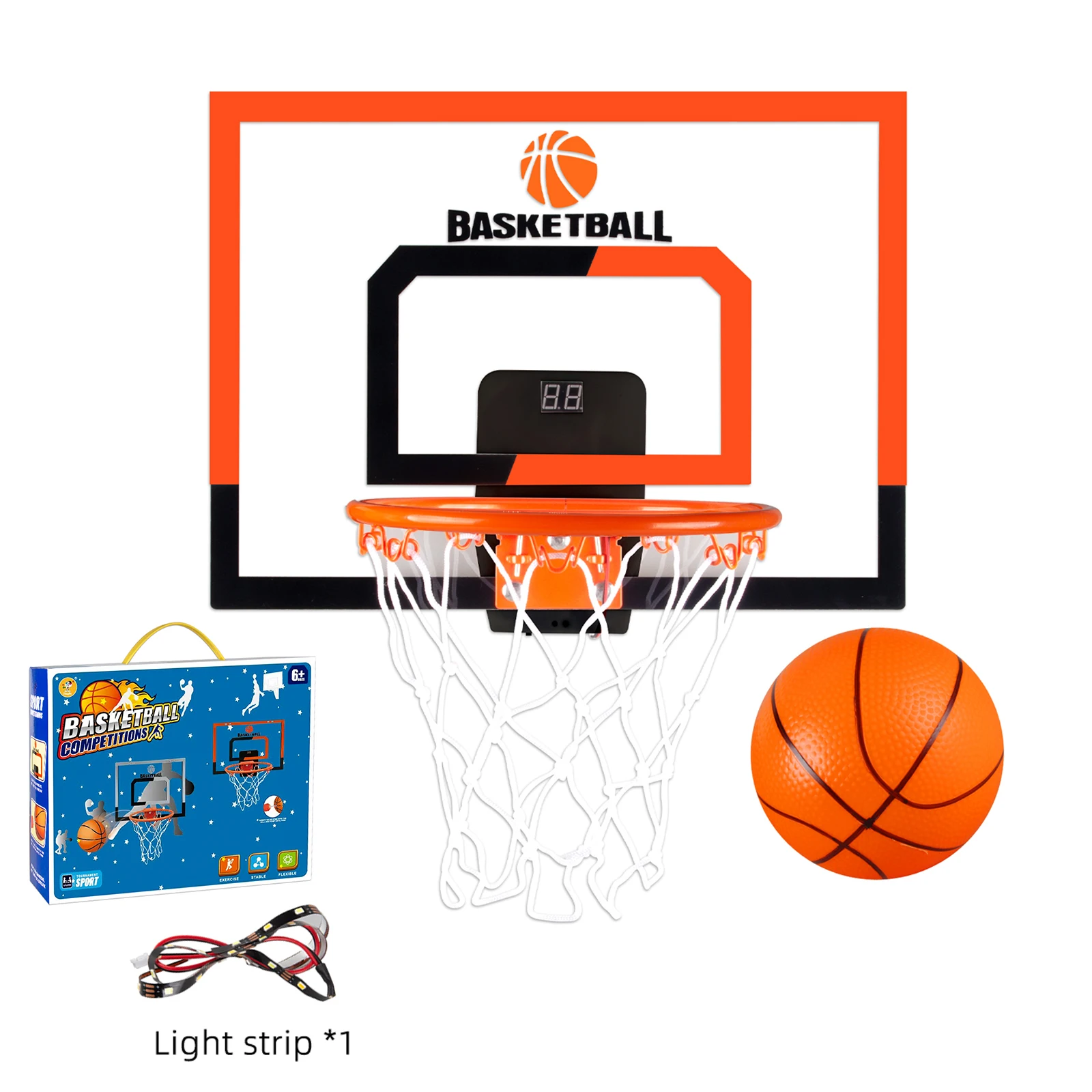 Kids Sports Toys Basketball Toys Wall Type Foldable Basketball Hoop Dunk Game Throw Outdoor Indoor Games for 3+ Years Boys Girls