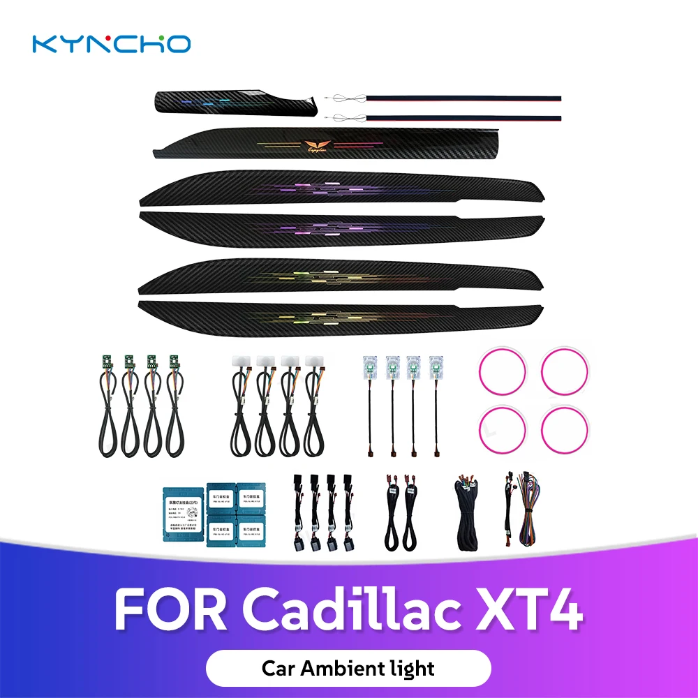 For Cadillac XT4 2018 2022 Exclusive LED Symphony Car Ambient Light Original 64 Color Interior Automotive Ambient Lighting