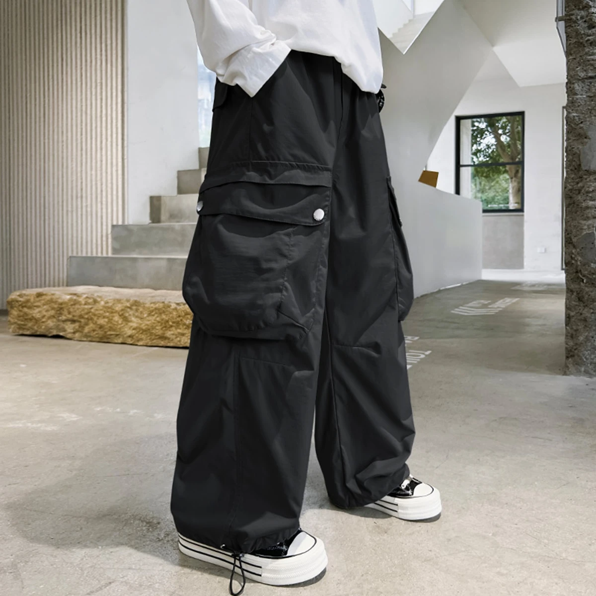 Spring Autumn Children's Sports Pants Boys Teen Versatile Long Trousers Workwear Style Cotton Blend Kids' Fashionable Pants