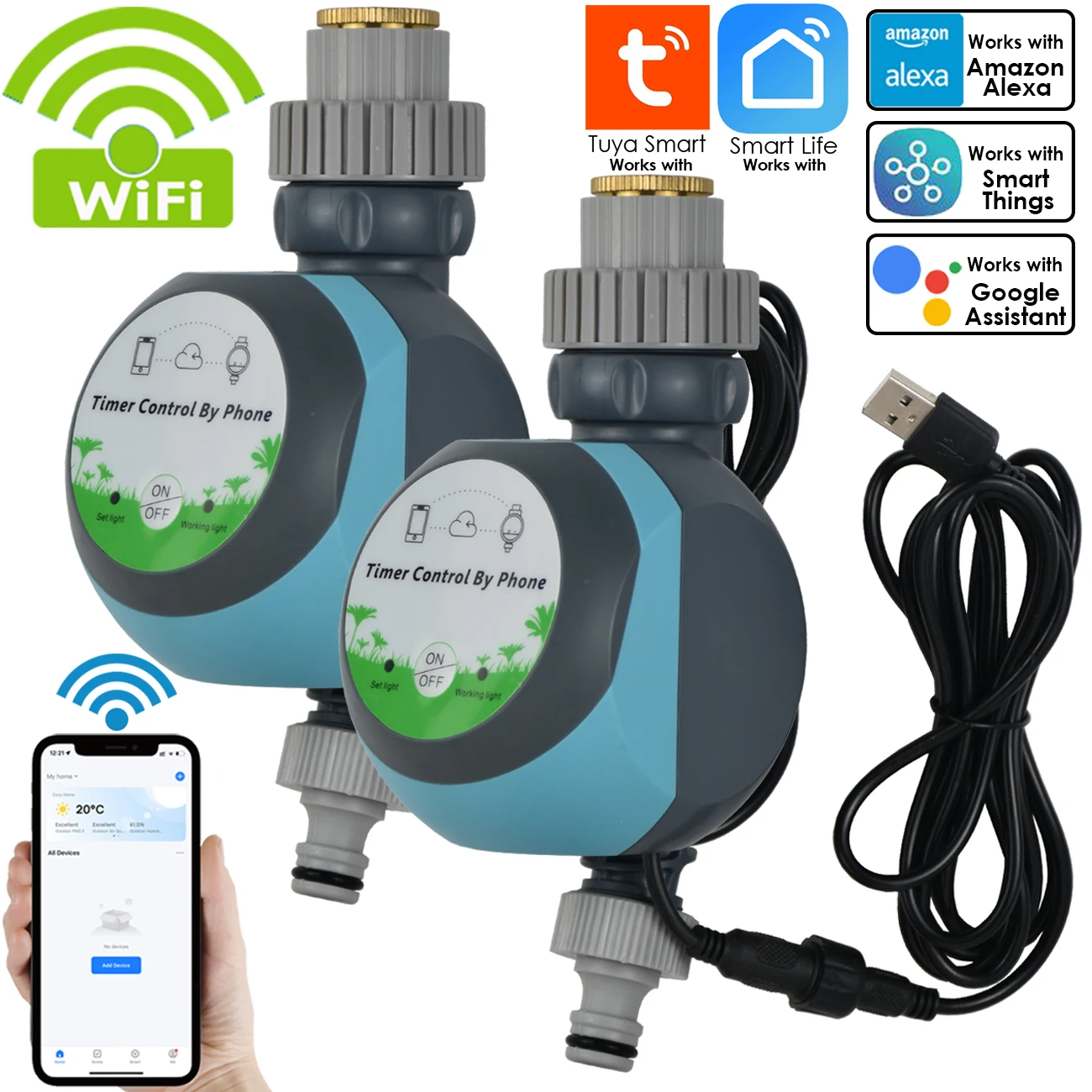 KESLA Wireless Irrigation Water Timer Garden Watering WiFi Controller Automatic Water System Smart Life Tuya Remote Greenhouse