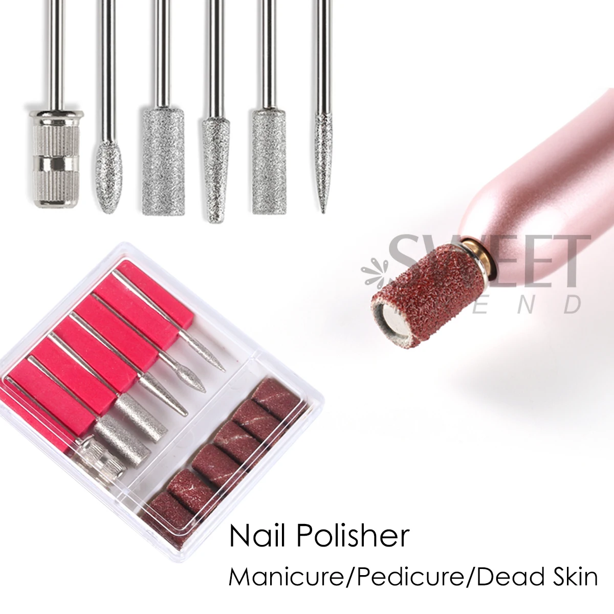 プロフェッショナルマニキュアマシン電動ネイルドリルローズメタルサンダーフライスカッターキット研磨ペディキュアペン機器用品