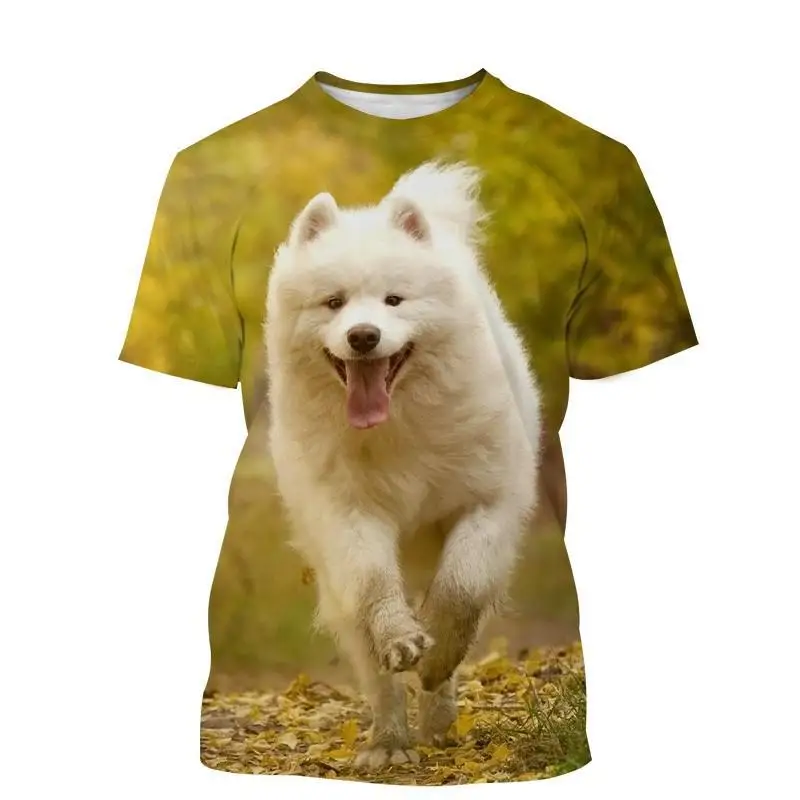 New Samoyed Pet Dog 3D Print T-Shirts Men Women Casual Fashion Streetwear Oversized Short Sleeve T Shirt Kids Tees Tops Clothing