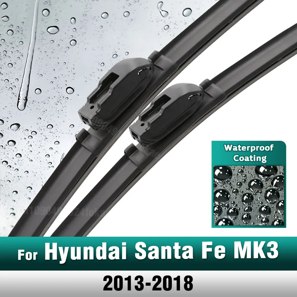 Silicone & rubber  Front Wiper Blades Set For Hyundai Santa Fe MK3 2013 - 2018 Windshield Windscreen Window Brush 26