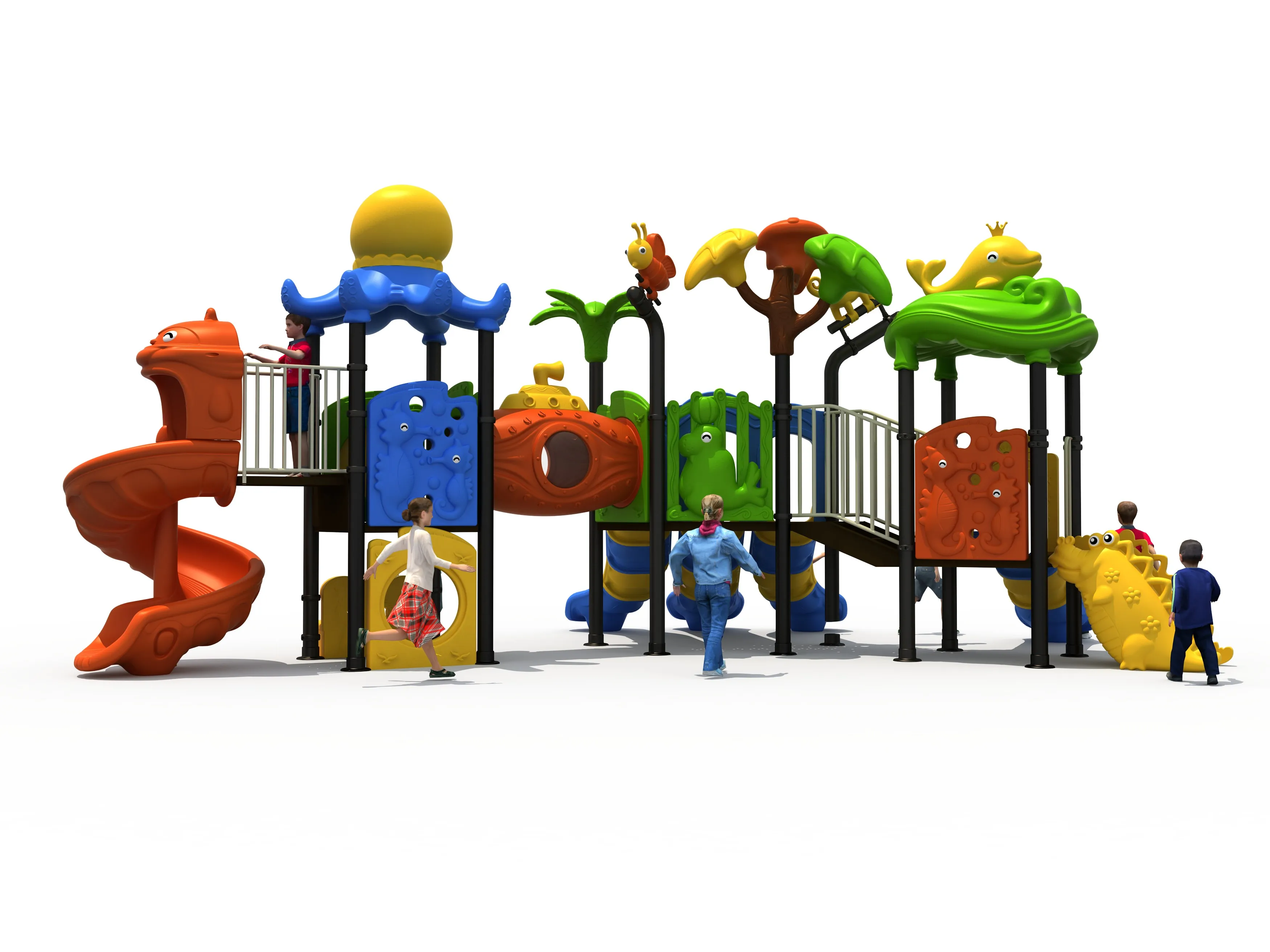 High Quality Popular Children's Outdoor Large Playground Large Slide Equipment Cheap Kindergarten Outdoor Play Equipment