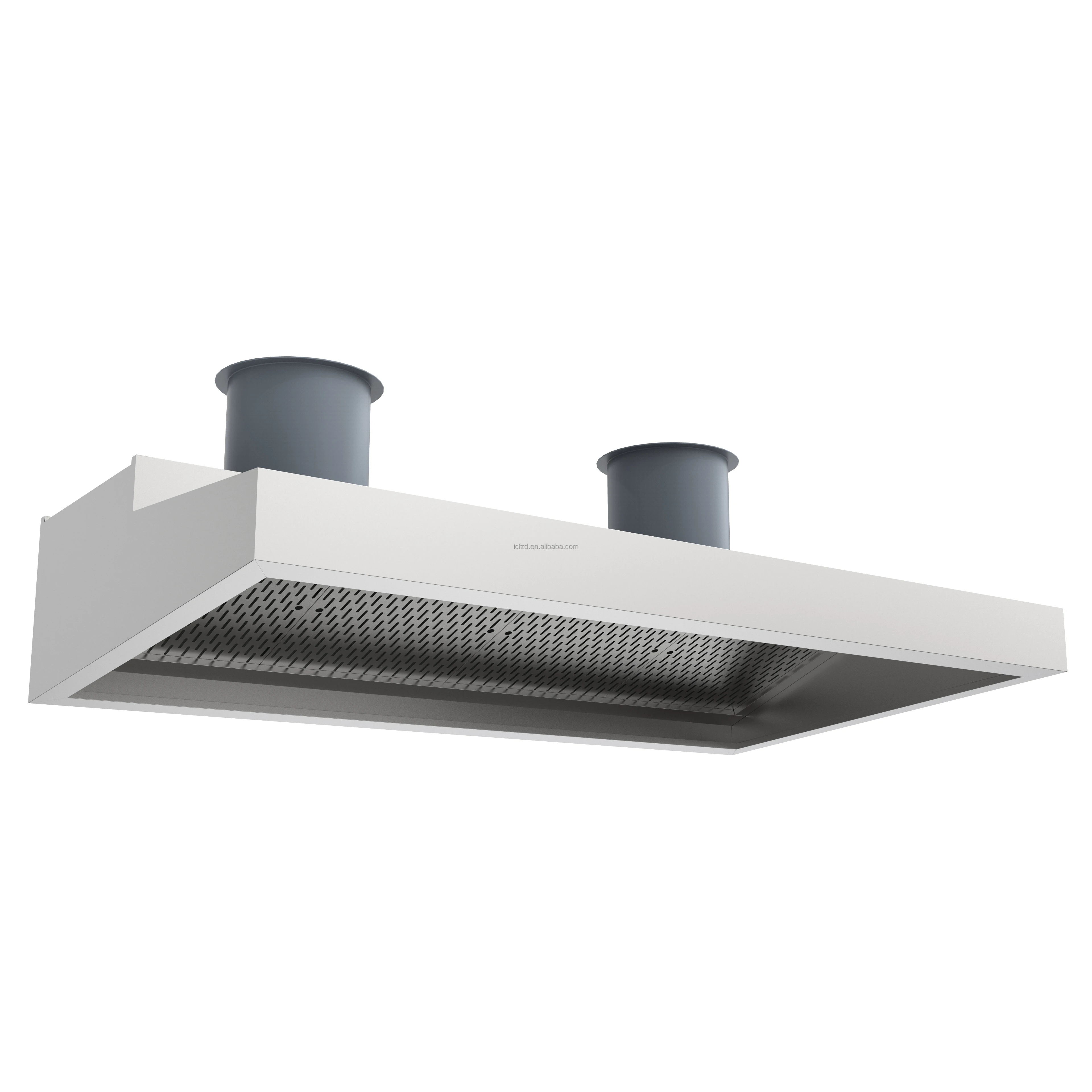 

2.4 Meter 8 Feet with 2 Fan Kitchen Exhaust Hood Commercial Kitchen Stainless Steel Ceiling Exhaust Range Vent Hood