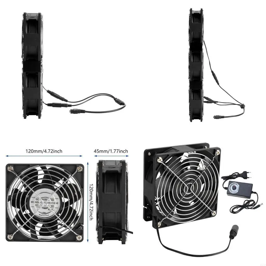 

4X7E 6000RPM 12038 AC Axial Fan High CFM Cooling For Computer Case Electronics Cabinet Ventilation Exhaust