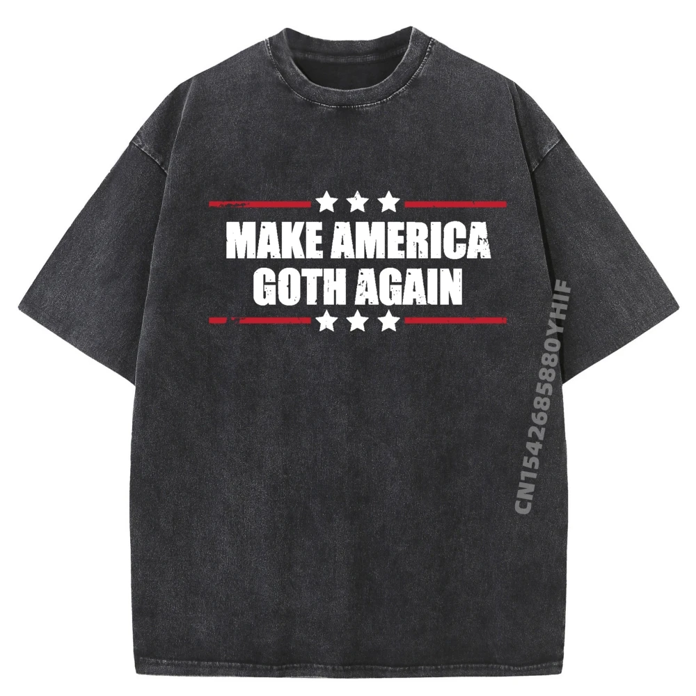 

Latest Washed Tees Funny Make America Goth Again Gothic Black Shirt Graphic Tees Mens Breathable New In Tops & Tees