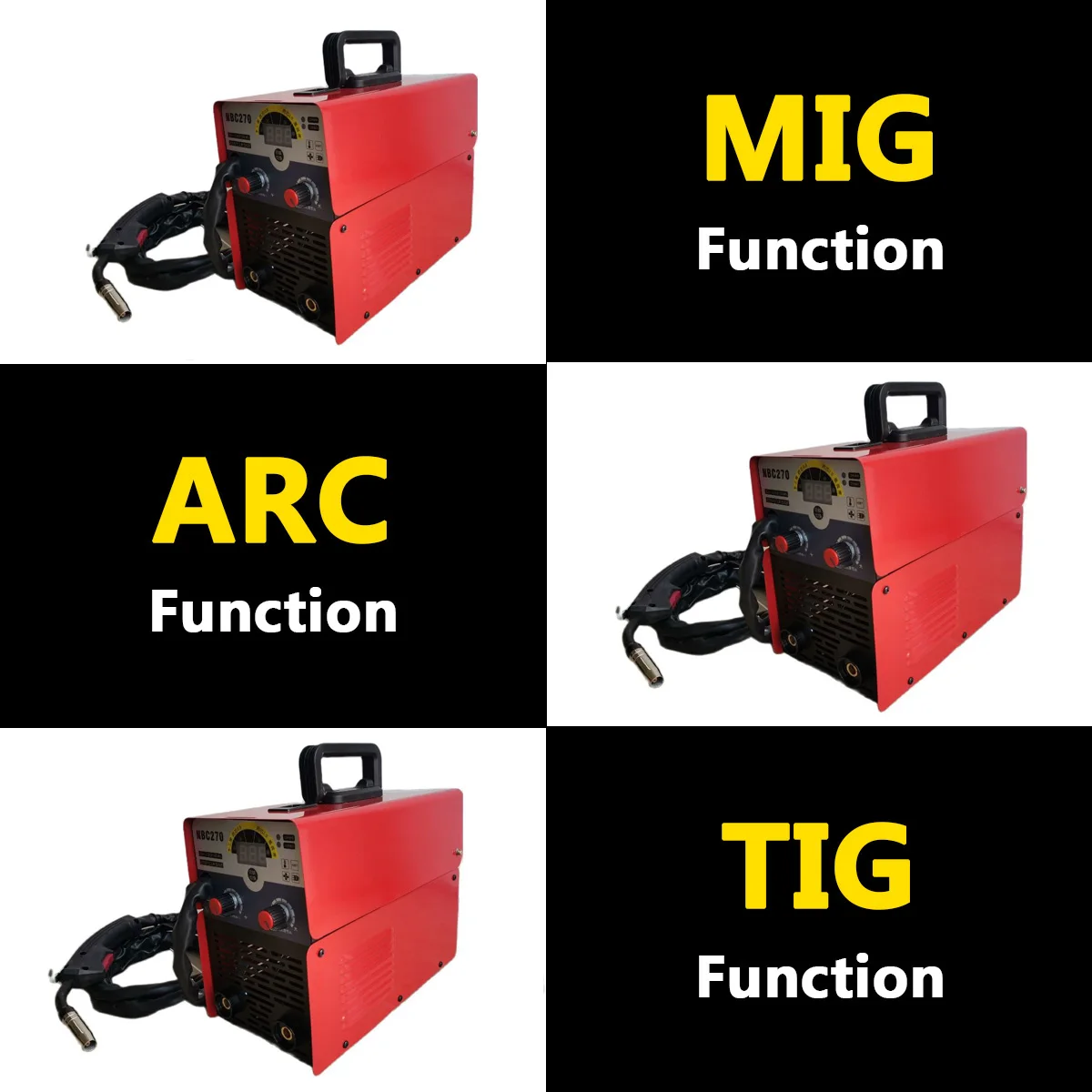 EU Plug AC 220V 3 in 1 Mig Tig Arc Welding Machine Input Voltage AC 220V Mini Non-gas Portable Shielded Welding Accessories