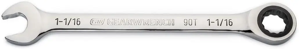 

Комбинированный ключ с трещоткой 1-1/16 дюйма, 4-градусный поворотный механизм, 12 точек зацепления - улучшенный захват и снижение искажения фиксатора