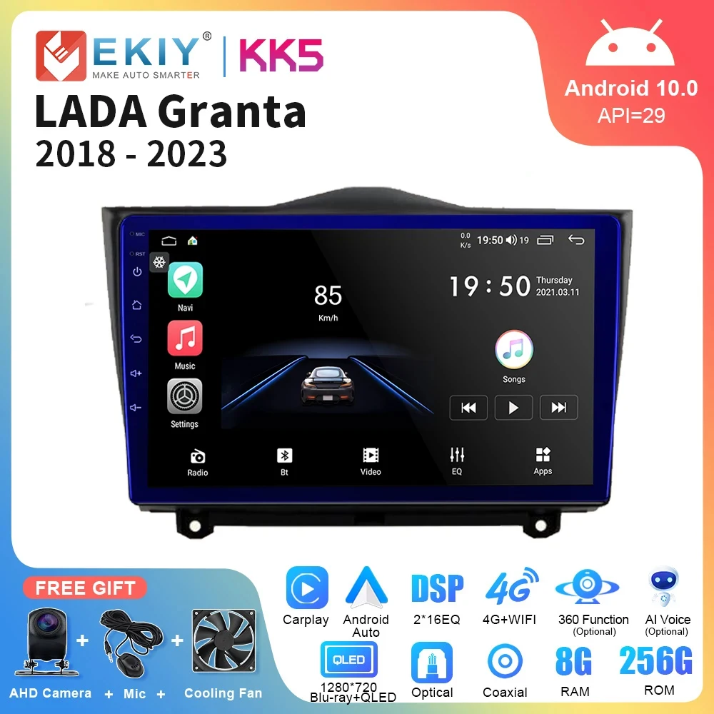 

EKIY KK5 Car Radio Android For LADA Granta Cross 2018 2019-2023 Multimedia Video Player Navigation GPS Carplay Stereo Receiver