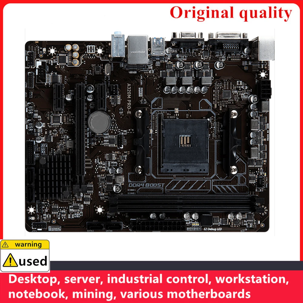 

For A320M PRO-E Motherboards Socket AM4 DDR4 32GB For AMD A320 Desktop Mainboard SATA III USB3.0