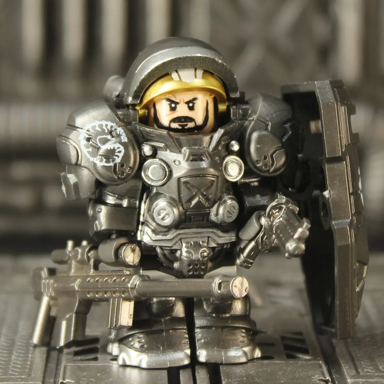 الأكثر مبيعا ثبت! StarCraft Heavy Armor Marine - مجسم صغير للتجميع الكامل، يجب اقتناؤه لبناء Wild Star MOC #1