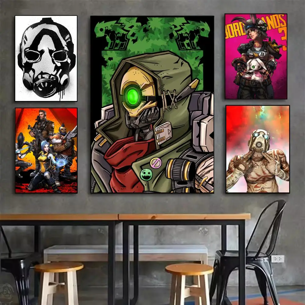Game B-BORDERLANDS Poster Self-adhesive Art Waterproof Sticker Coffee House Dorm Room Wall Decor