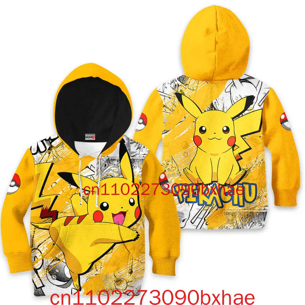 2025 Christmas New Pikachu Zipper Hoodie 3D Printed Cosplay Costume  Fashion Street Cute Boys and Girls Hoodies