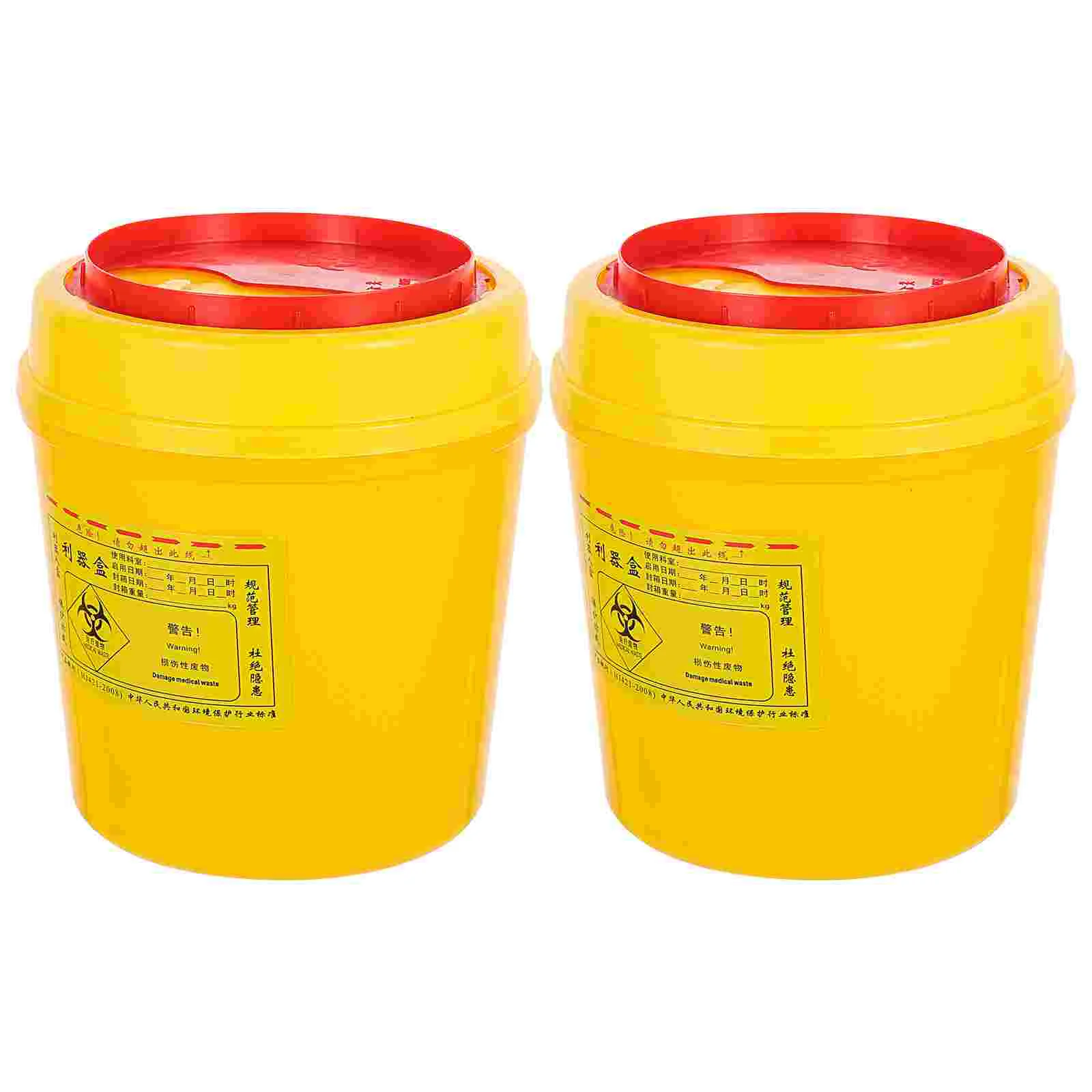 2 Pcs Medical Sharps Box Tattooing Container Trash Bucket Practical Waste Disposal Safe Bin