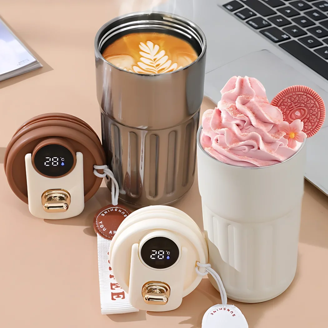 Tazza da caffè con Display intelligente della temperatura da 450ml tazza isolante in acciaio inossidabile 316 tazze portatili da donna di alto valore