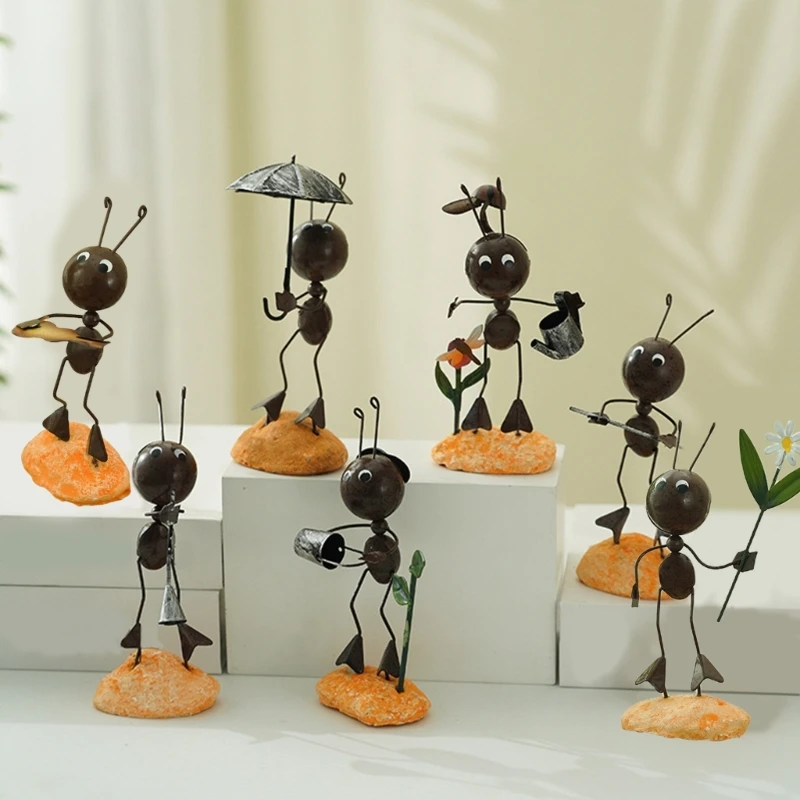 Weatherproof Metal Ants Ornaments Garden Sculpture Figure For Flowerbeds Outdoor Decoration And Landscape Enhancement