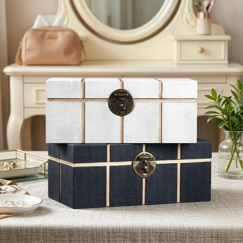 Large Leather Jewelry Box Luxury Organizer Case for Necklace Ring Earrings Bracelet Storage Display Women 