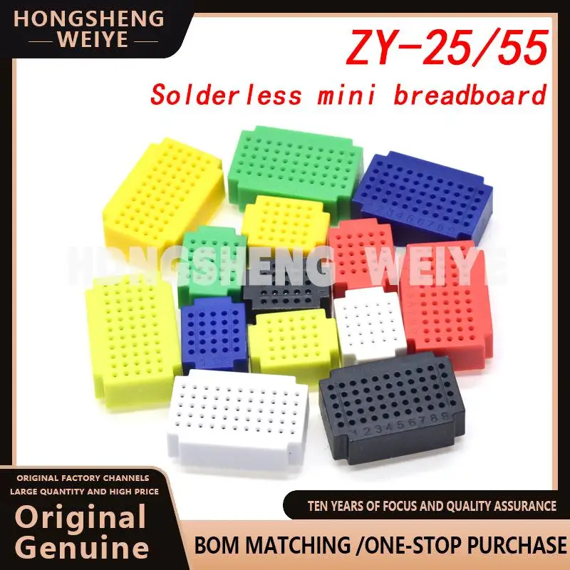 Mini placa de teste PCB sem solda, solda livre, 100% novo, ZY-25, 55, ZY25, 7pcs por conjunto