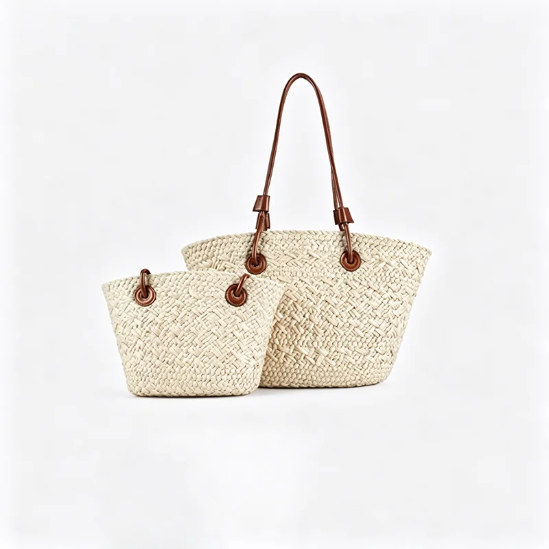 

Women's Large Capacity Shoulder Bag Summer Straw Woven Basket Handbag Fashion Female Luxury Designer Beach Bag Bali Shopper Tote