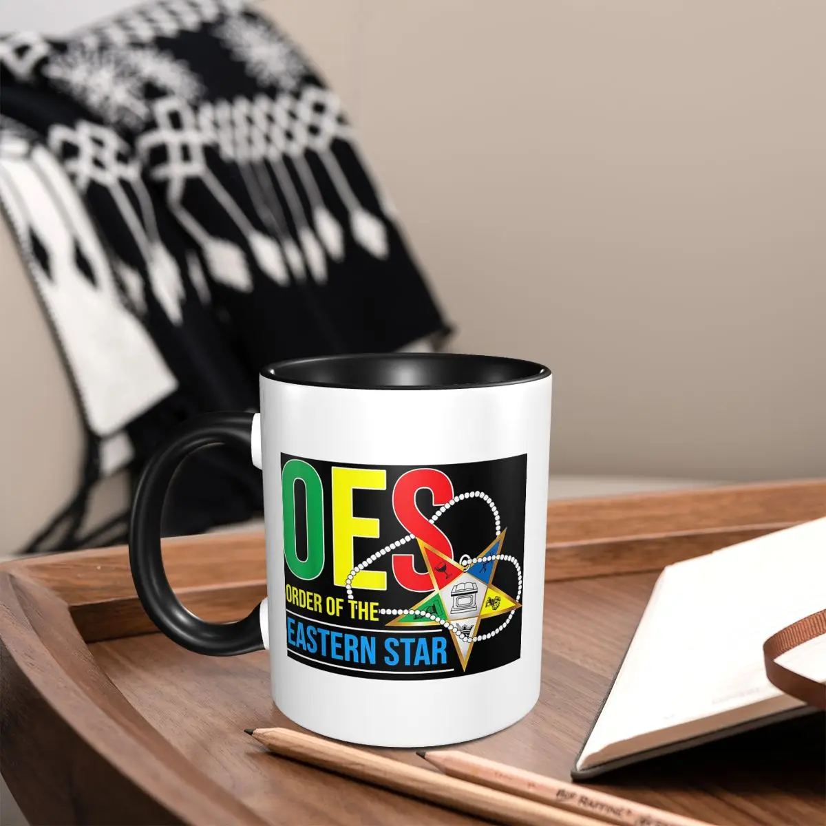 OES Emblem Order Of The Eastern Star Mug Funny Ceramic Coffee Cups Tea Mugs Milk Cup Drinkware Gift for Friends