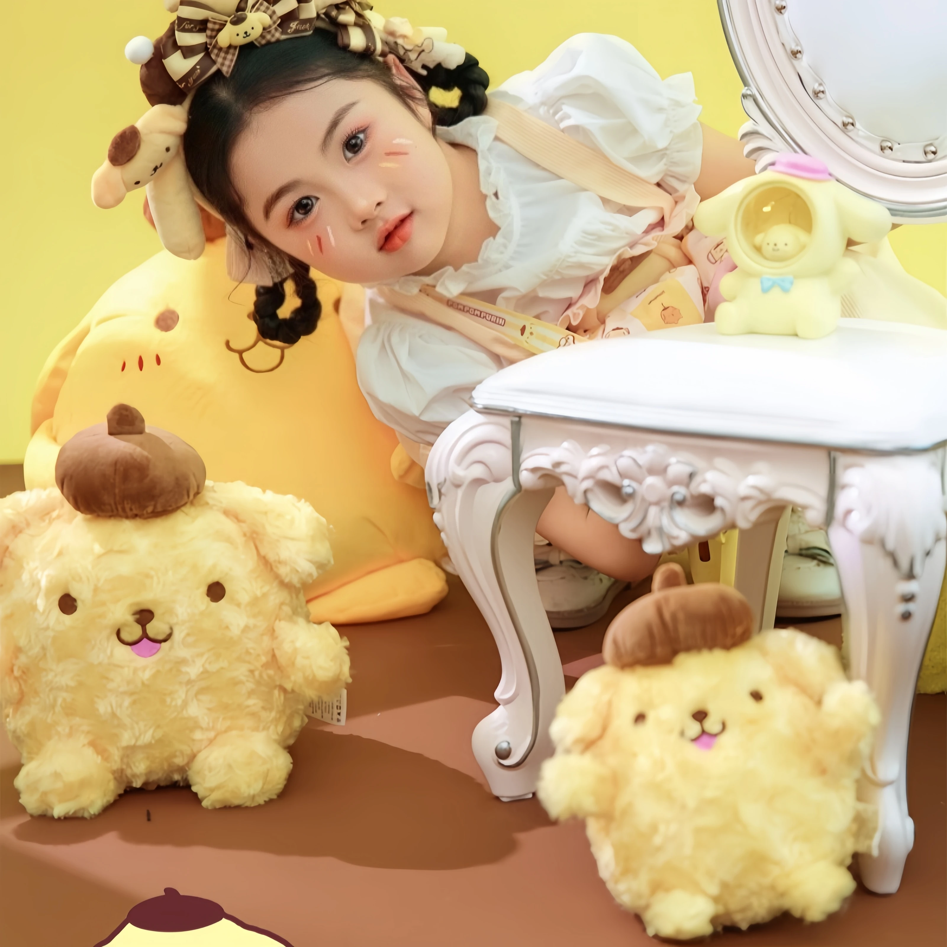 

Sanrio Pom Purin Stuffed Plush Toys Dolls Soft Cushion Pillow Cartoon Kawaii Pom Purin Plush Doll Toys Room Decoration Kids Gift