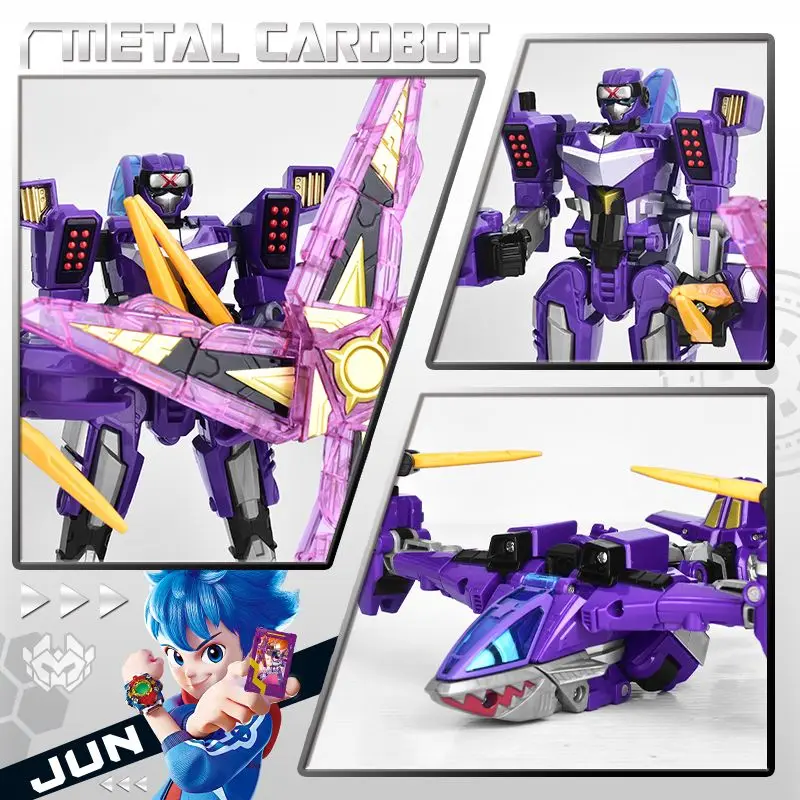 Metal Cardbot HEAVY IRON Trailer Cargo Truck Transforming Robot Car Card Action Figure ABS 30CM Transformation Model Kids Gift