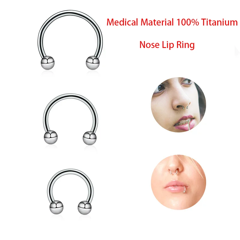 Piercing de titanio para cara y cuerpo para mujer, joyería para Piercing, círculos, nariz, F136