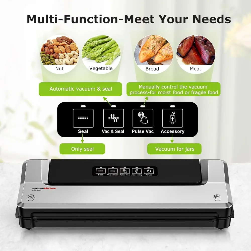 Vacuum Sealer Machine + 40 Vacuum Bags, Fast-Compact/Multi-Functional Food Vacuum Sealer
