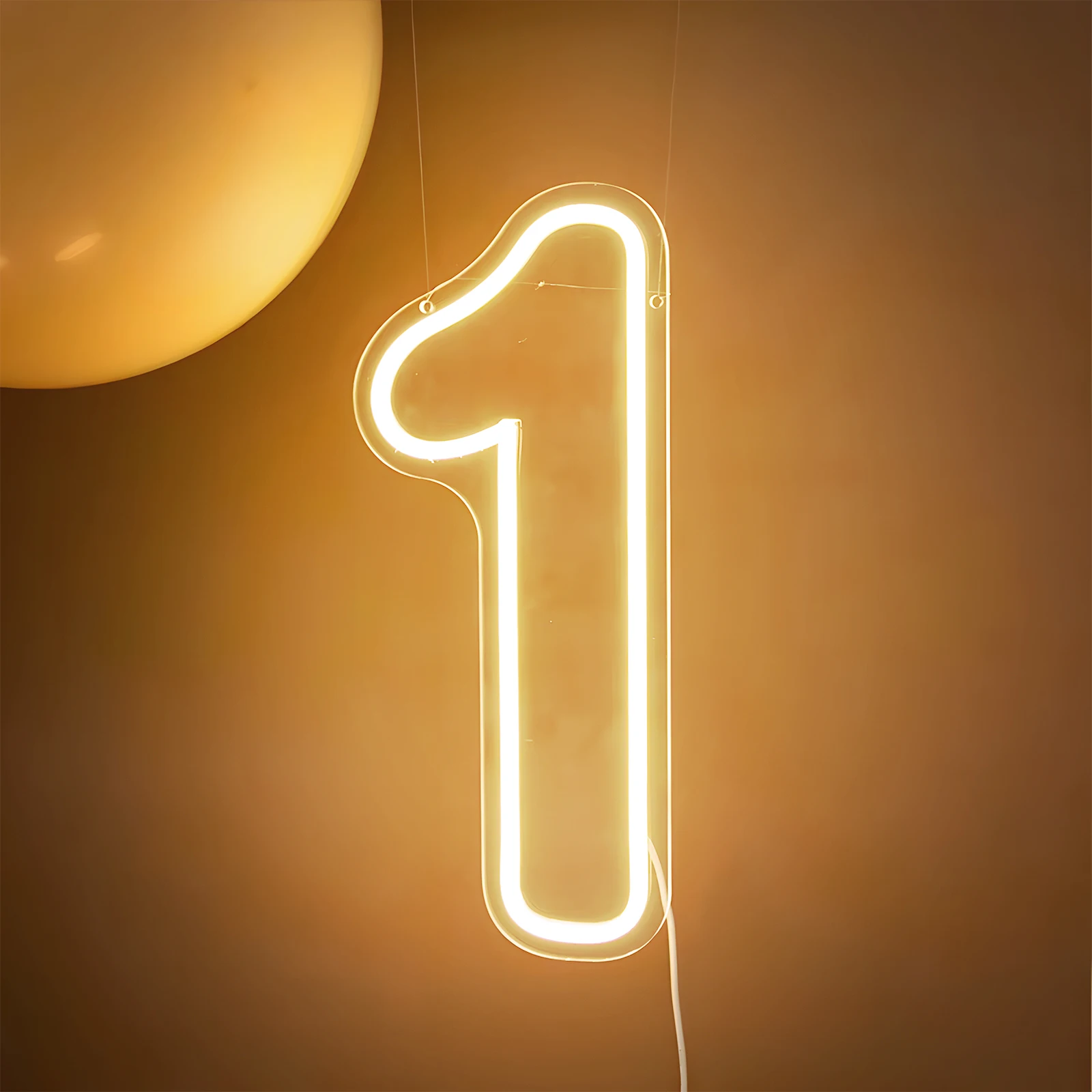 1-9 Numbers Happy Birthday Neon Sign Birthday Party Decoration lights Wedding Decor Neon LED Lights Room Wall Decor Lights