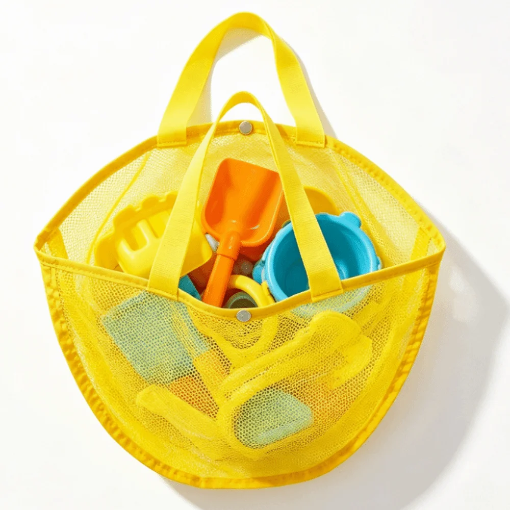 

INS Lightweight Solid Color Mesh Pouch Large Capacity Waterproof Beach Bag Reusable Eco-Friendly Storage Bag Pool
