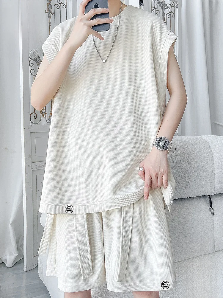

PaulFrank Ice Silk Loose Fit Lightweight Summer Sportswear Set for Men ort Sve Vest And orts Casual Outfit