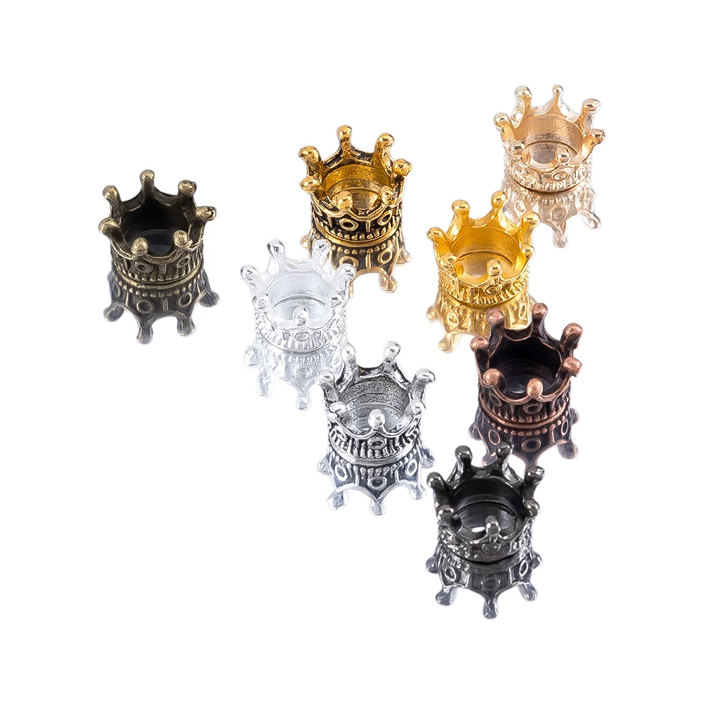 10/50/100/lot pcs Vintage Alloy Small Crown Charm Beads For DIY Handcraft Accessory Bracelet Pendant Jewelry Making Spacer Beads