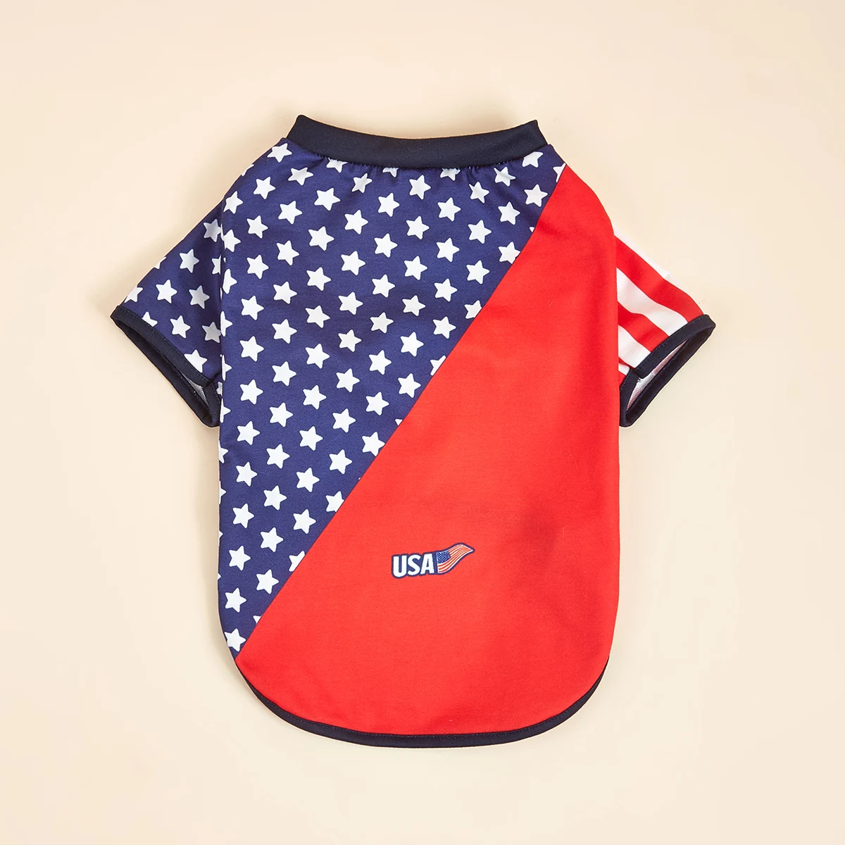 Dog Cloth American Flag Shirts Dog Doggy Stars Pattern  Stripe Dog Clothes Dog Cartoon Apparel for Independence Day Pet Puppy