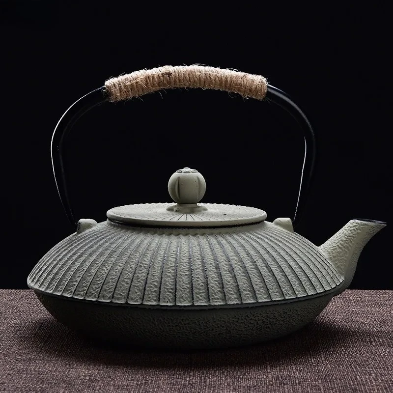 800ml Umbrella Shaped Cast Iron Teapot Filter Pot Heated Kettle Afternoon Tea Brewing Utensils Tea Kettle Water Bottle Teapots