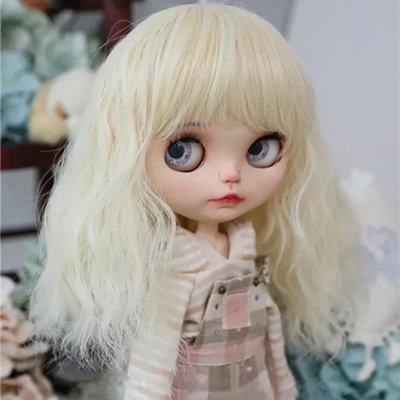 Wig boneka BJD cocok untuk QBABY AMYDOLL Blythe ukuran Aksesori boneka rambut lurus suhu rambut sutra gulungan mie instan