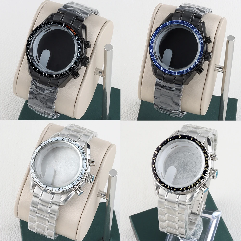 

VK63 Case 40MM Stainless Steel Watch Case 100m Waterproof For Quartz Chronograph VK63 VK64 Movement 32.5MM Dial Brushed Bracelet