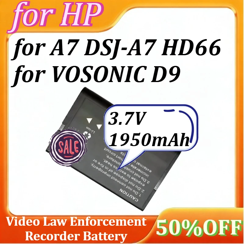 

Аккумулятор для видеорегистратора правоохранительных органов HP A7 DSJ-A7 HD66 для VOSONIC D9 3.7V 1950mAh