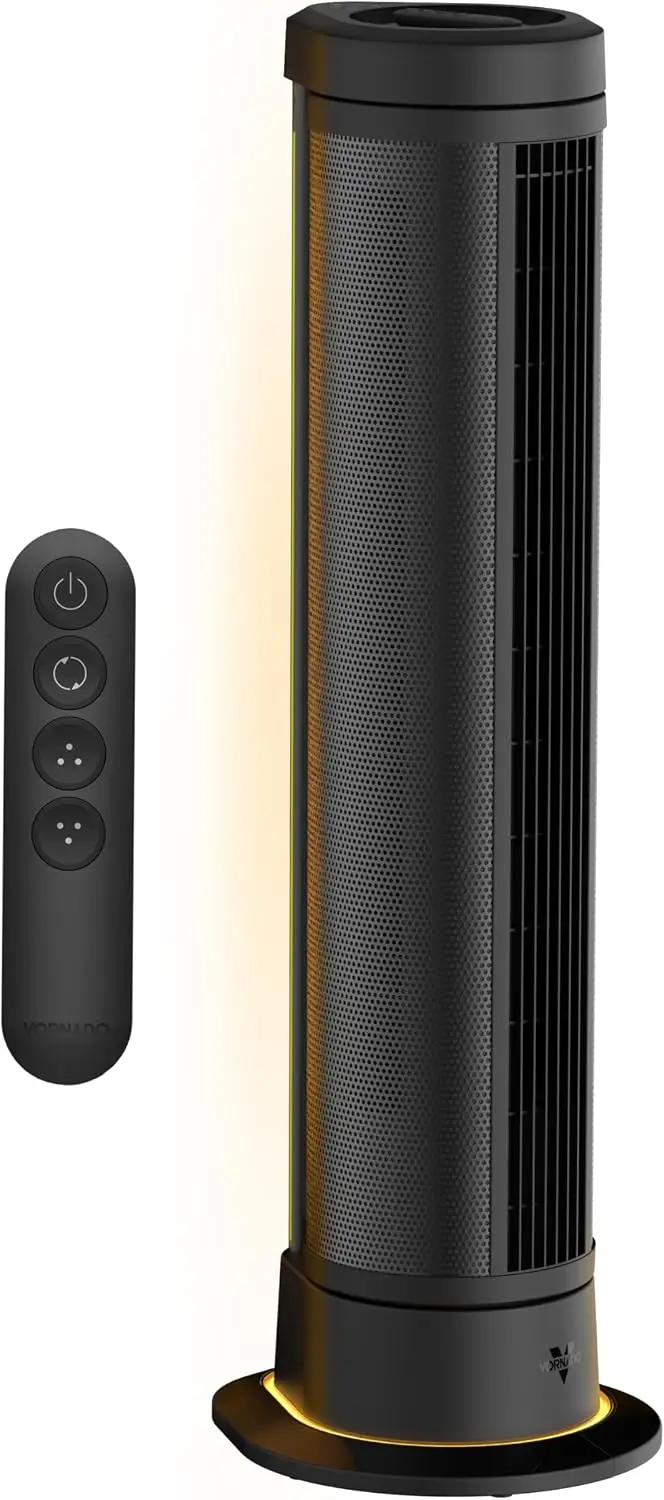 Standing Oscillating 40 Inch Tower Fan Quiet Powerful 5 Speeds Touch Control Remote Ambient Light Illuminated Air Circulator Bed