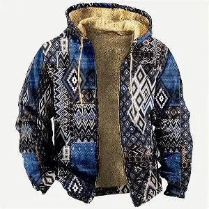 Men's Winter Vintage Parkas Long Sleeve Tiger Print 3D Warm Jacket for Men/Women Thick Clothing Streetwear