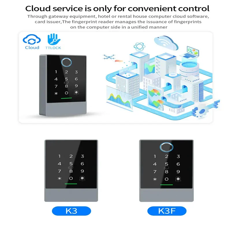 

A73E-Nfc Tag Ttlock Mortise Fingerprint Door Status Sensor Rfid Door Access System G2 Gateway Smart Phone App 13.56Mhz(K3F)