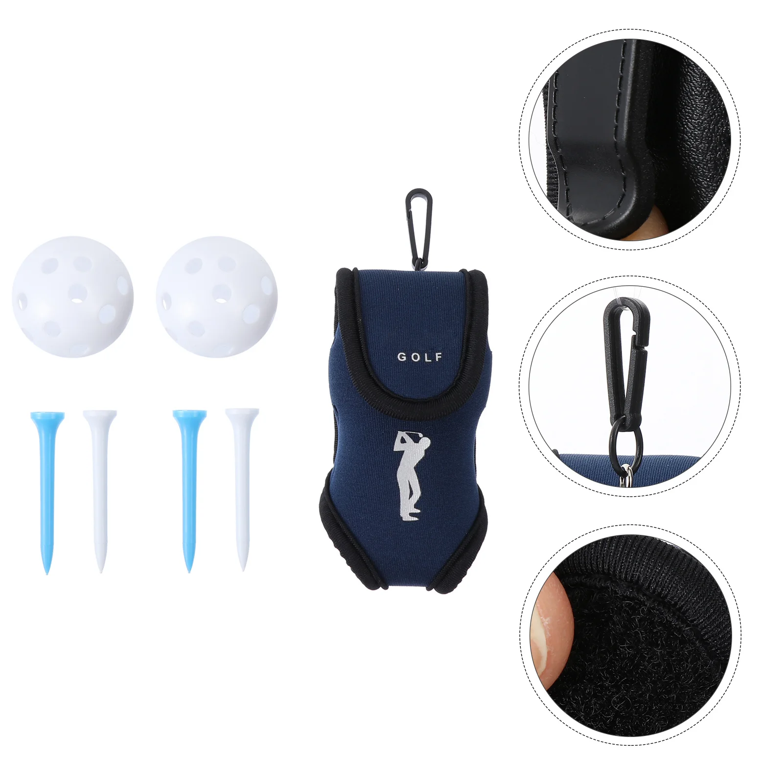 

Golf Ball Bag Pouch Includes 4 Ball Tees 2 Weighted Golf Balls Easy Carry Portable Mini Bag for Training