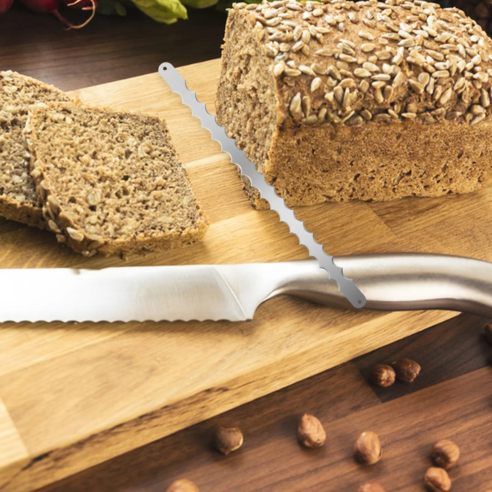 

2Pcs Stainless Steel Serrated Bread Cutter Blades Replacement Parts for Wooden Bread Bow Cutter Cake Toast Pizza Slicer