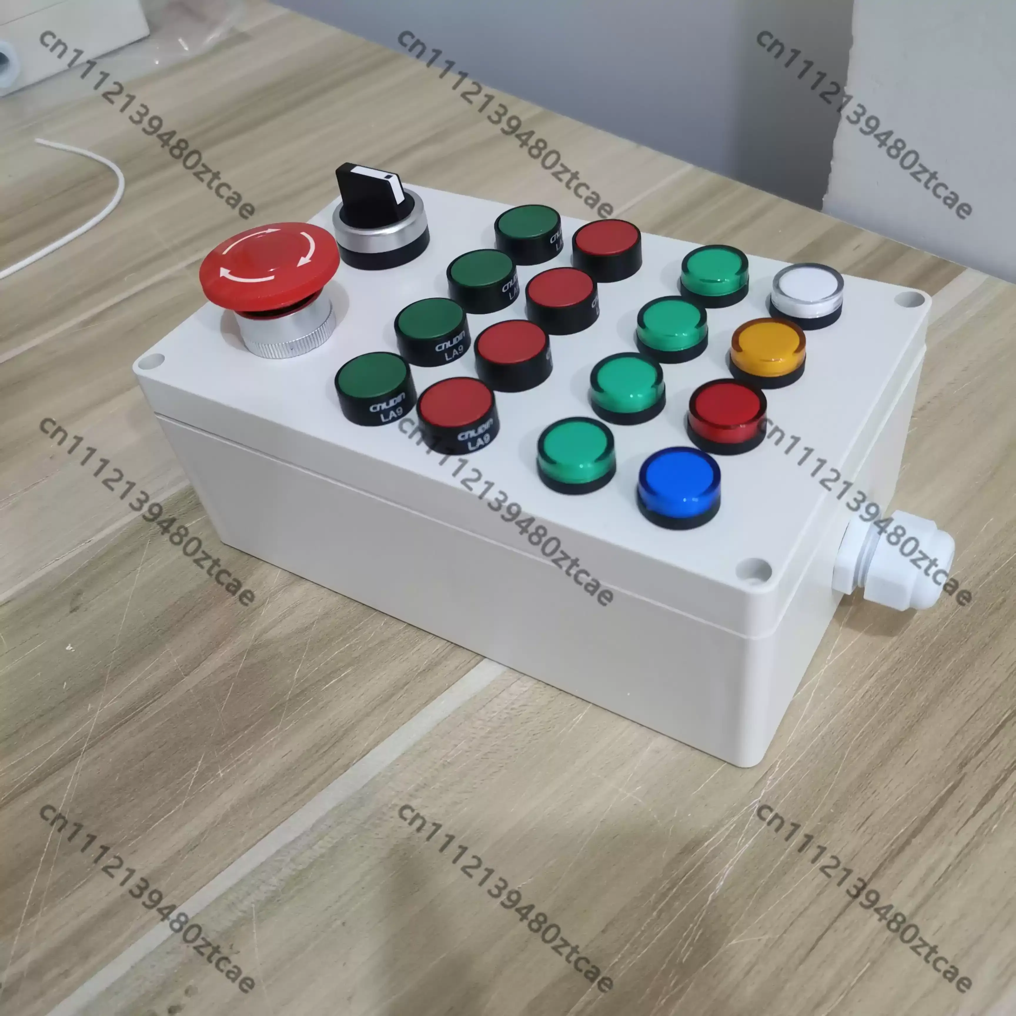 PLC Debug Training Push Button Box Perforated Panel Mount Housing DIY Electrical Control Enclosure