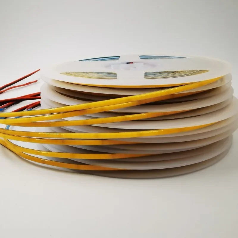 Ultra Thin 3mm PCB Cob LED Strip DC12V 24V 400 led/m Flexible Ribbon Light Colorful Ice Blue Yellow Red Green White LED 5M